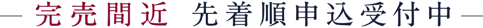 完売間近 先着順申込受付中
