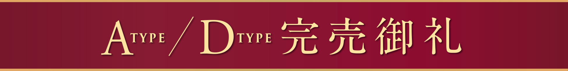 A/D TYPE完売御礼